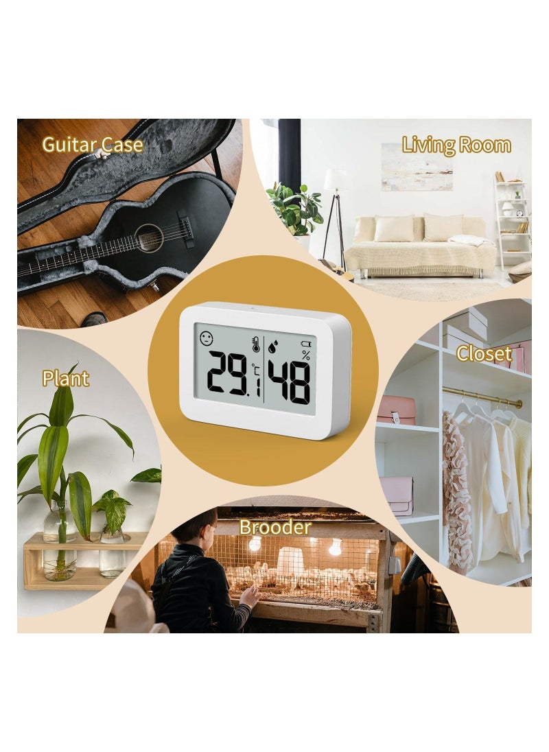 Mini Hygrometer Indoor Thermometer, 2-Pack Hight Accurate Temperature and Humidity Monitor, Humidity Gauge with Degrees Fahrenheit (℉), Humidity Meter Digital for Greenhouse Babyroom Closet