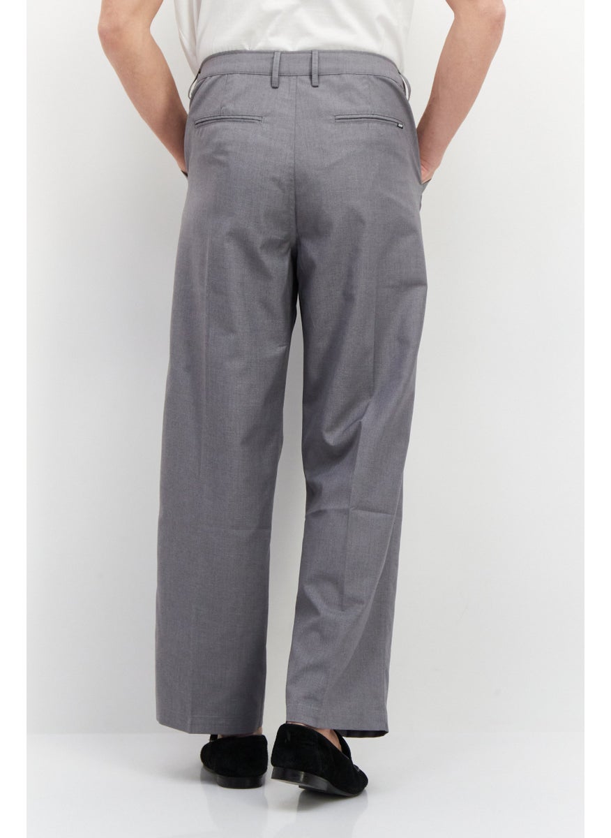 Men Regular Fit Heather Chino Pants, Grey