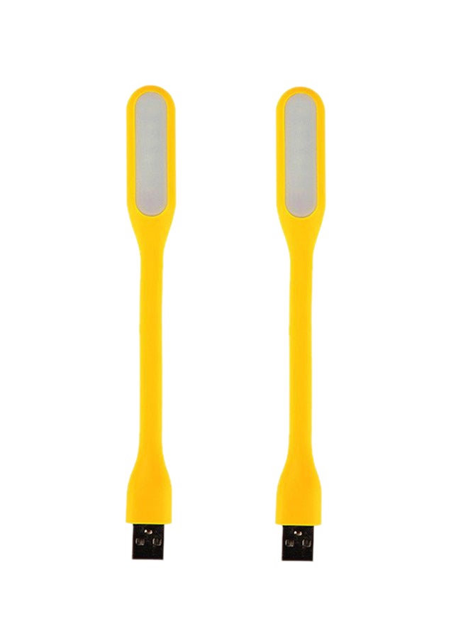 2 Piece Flexible Mini USB LED Night Light Yellow 169x18x9mm