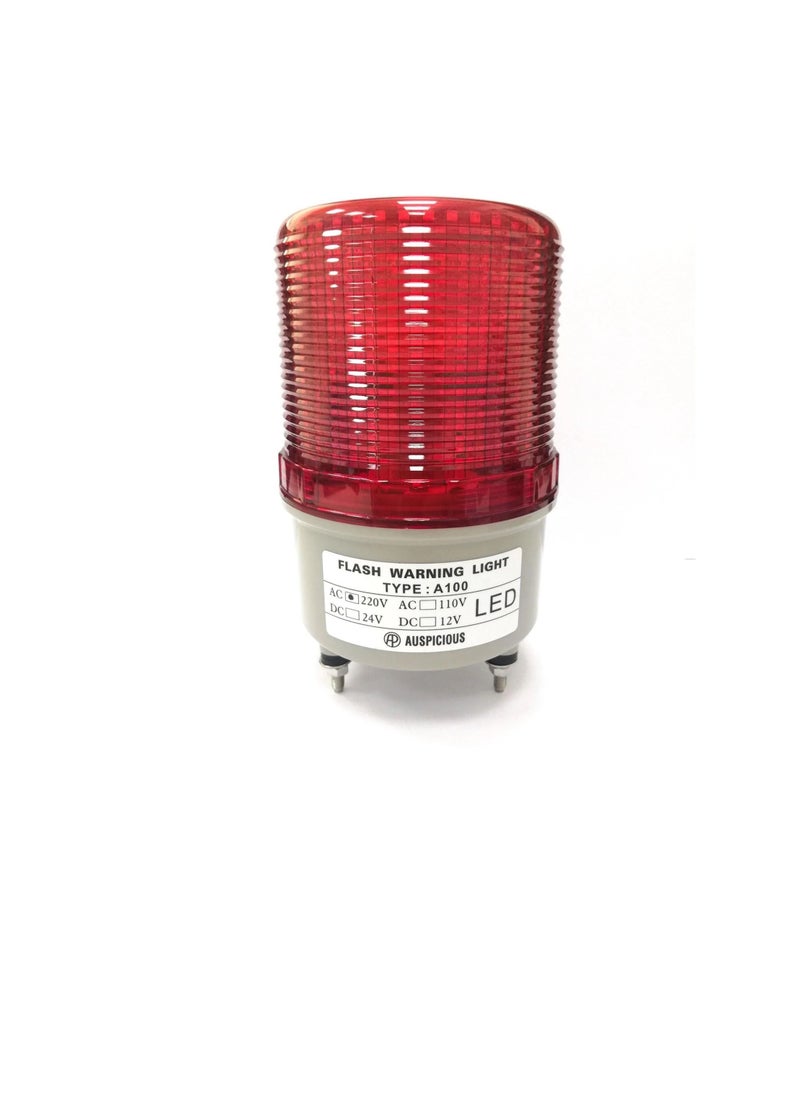 Flashing Red Beacon Light LED with Buzzer Screw Mount A100F 220 VAC