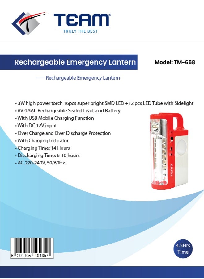 Team Emergency Lantern Light | Multi-Mode Brightness | Light Easy-to-Carry | Indoor/Outdoor Use | Long Battery Life.