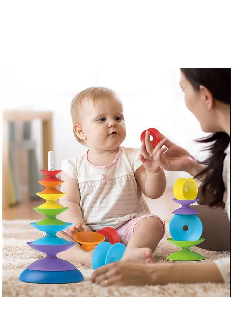 Stacking Toys for Toddlers 1-3 Educational Spinning Toys for Toddlers 1-3, Autism Sensory Toys Montessori Baby Stacking Toys