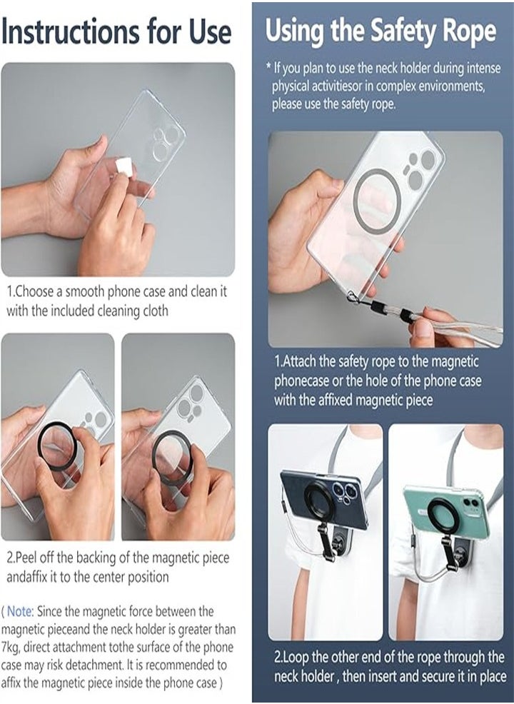 New Neck Phone Holder, Neck Phone Holder POV/Vlog Selfie Holder Hands-Free Phone Neck Holder Video Recording Chest Holder for iPhone 15 14 13 12 Series and All Smartphones (Gray)