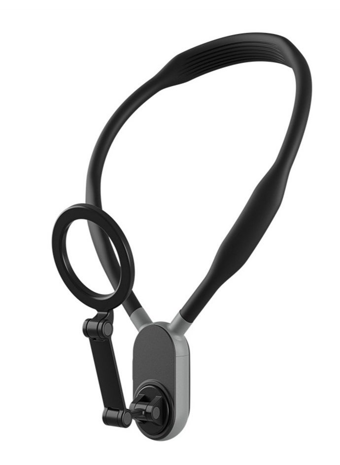 New Neck Phone Holder, Neck Phone Holder POV/Vlog Selfie Holder Hands-Free Phone Neck Holder Video Recording Chest Holder for iPhone 15 14 13 12 Series and All Smartphones (Black)