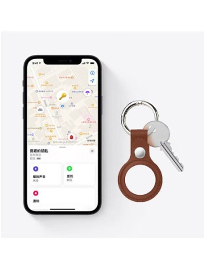 Airtag Case Protective Leather Case Cover for Apple AirTag with Smart Key Ring to Necklaces Wristbands Bracelets And Watches as Airtag Accessories