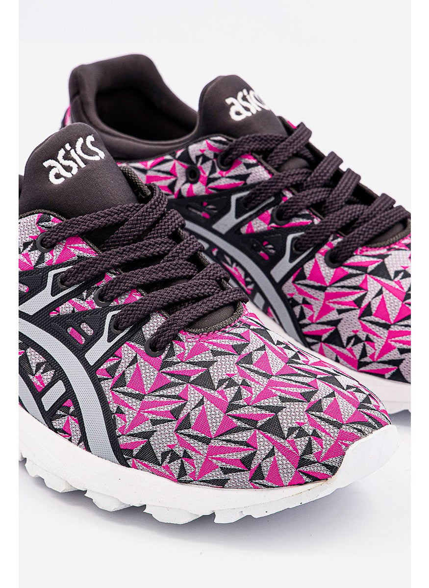 Women Gel Kayano Trainer Evo Lace Up Shoes, Pink/Light Grey