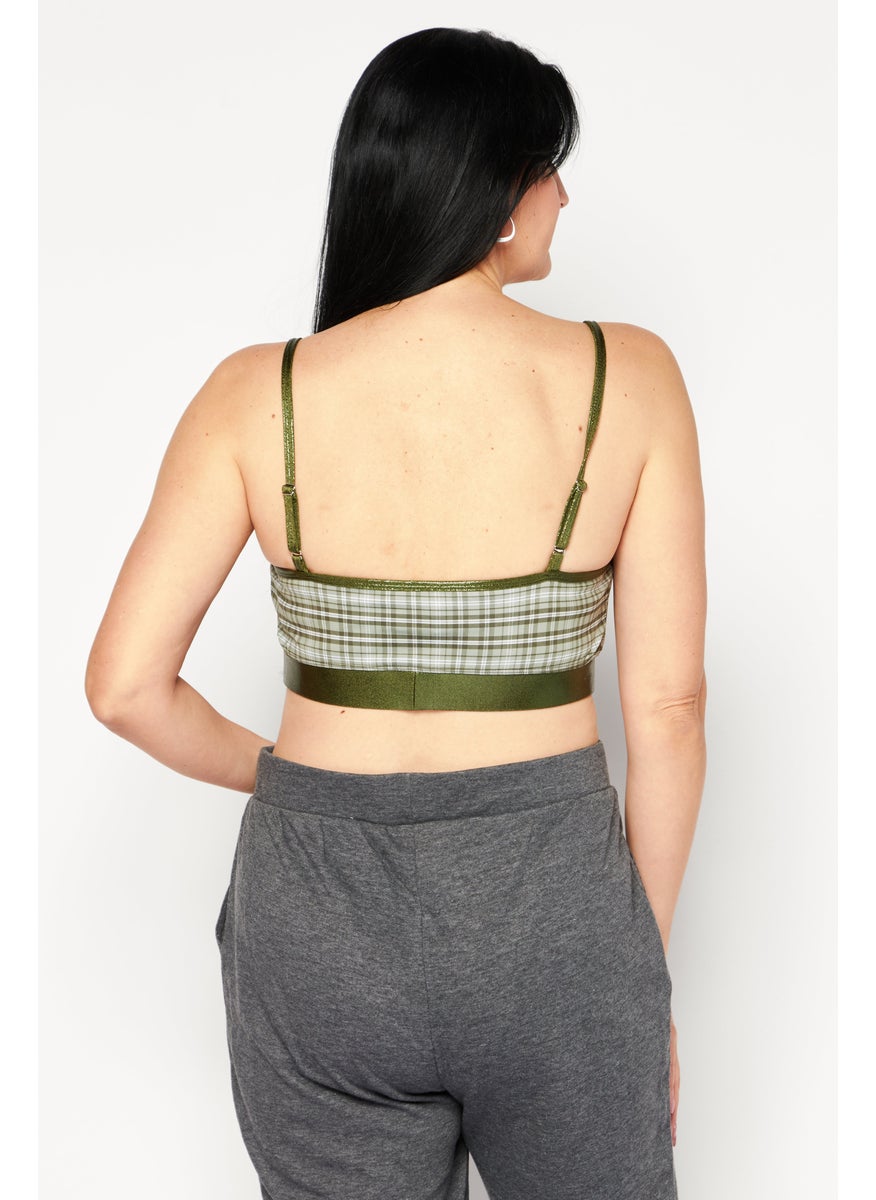 Women Non Padded Training Sports Bra, Olive Combo