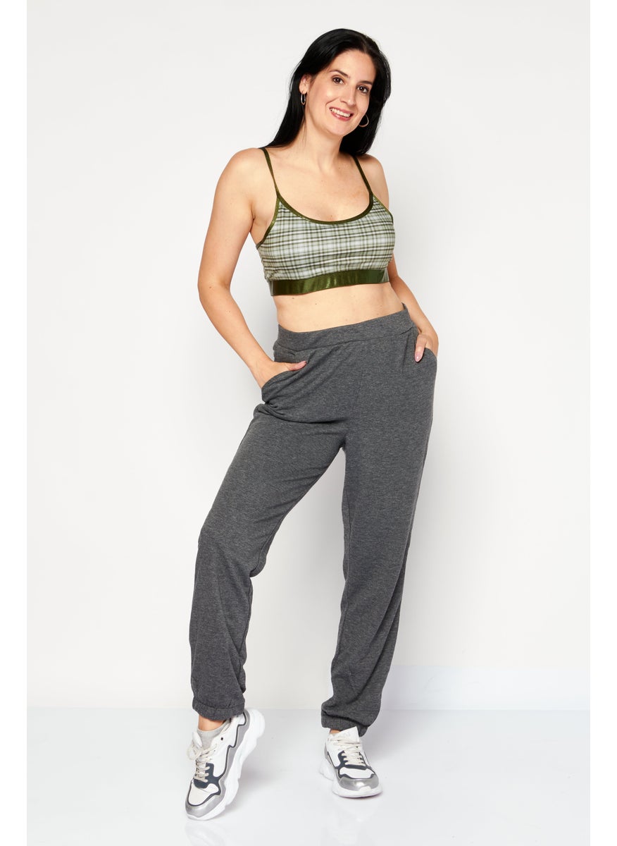 Women Non Padded Training Sports Bra, Olive Combo