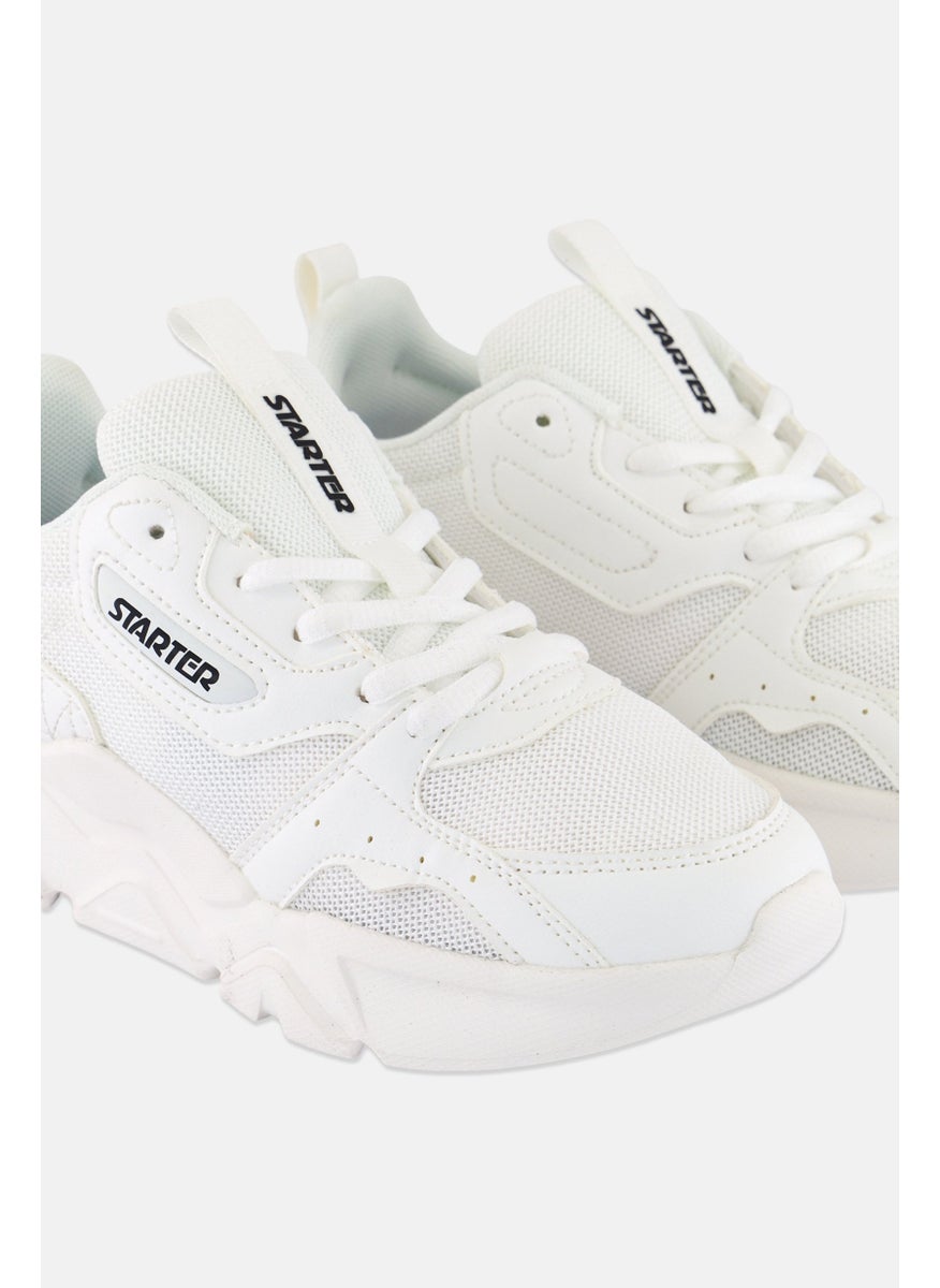 Women Lace Up Running Shoes, White