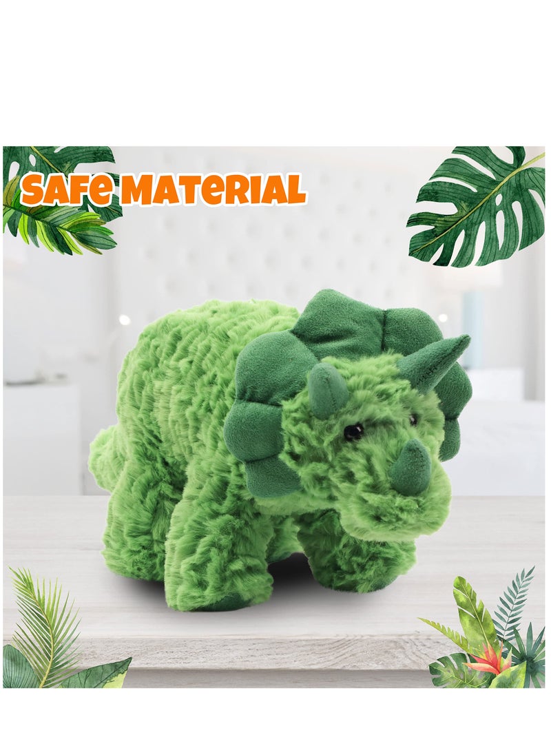 Soft Triceratops Stuffed Animal Soft Plushie Dinosaur Plush Toy Adorable Gift for Boys Girls Kids Toddlers, Green, 15''