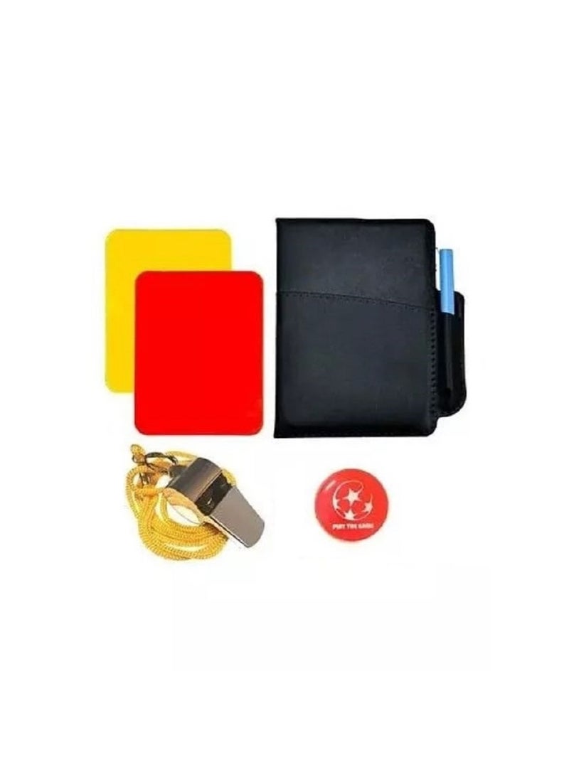 Referee Pack Coin Whistle Red/Yellow Card Pen Notepad