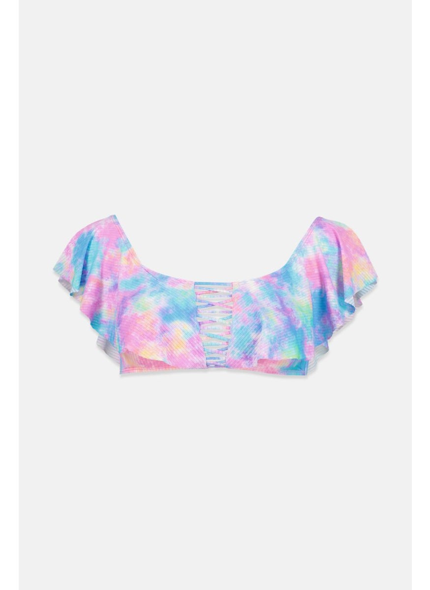 Women Padded Tie Dye Bikinis Top, Cotton Candy Tie Dye