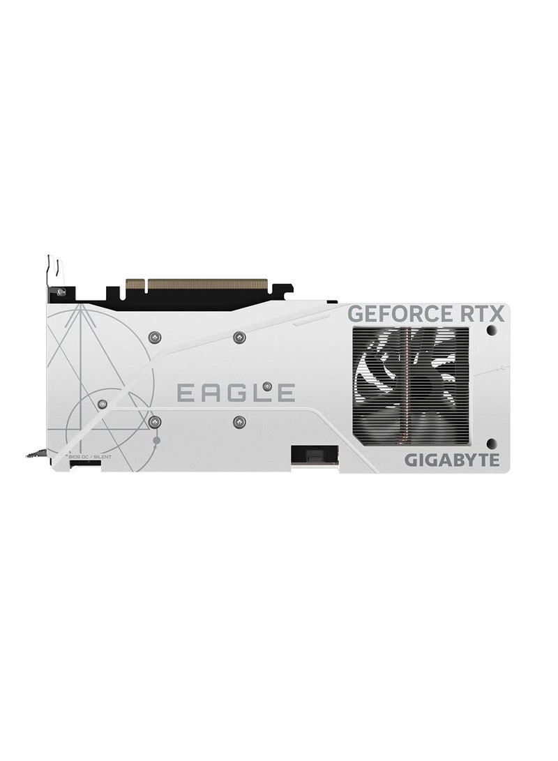 GeForce RTX 4060 EAGLE OC ICE Graphics Card – 8GB GDDR6, 2505 MHz Boost, 17 Gbps Memory, 3072 CUDA Cores, PCIe 4.0, Dual DP & HDMI, Advanced Cooling & RGB Lighting, 4K Gaming, Ray Tracing & DLSS – Ultimate Performance for Gamers | GV-N4060EAGLEOCICE-8GD White