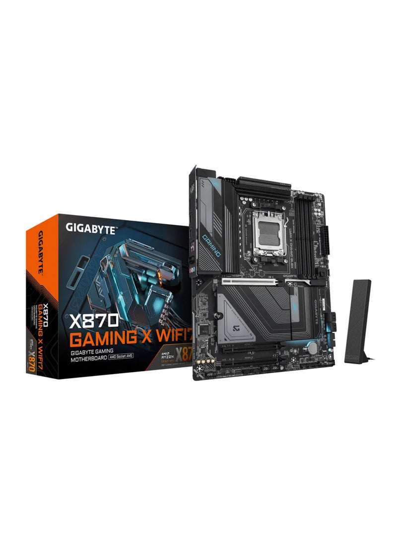 X870 Gaming X Wi-Fi7 ATX Motherboard, AMD X870 Chipset, AM5 Socket, 256GB DDR5 Support, PCIe 5.0 x16, Triple M.2 Slots, 2.5Gbps Ethernet, Wi-Fi 7, Bluetooth 5.4, Dual USB4, HDMI, Digital Twin VRM, AI Snatch Engine, EZ Debug Zone | X870 GAMING X Wi-Fi7 Black