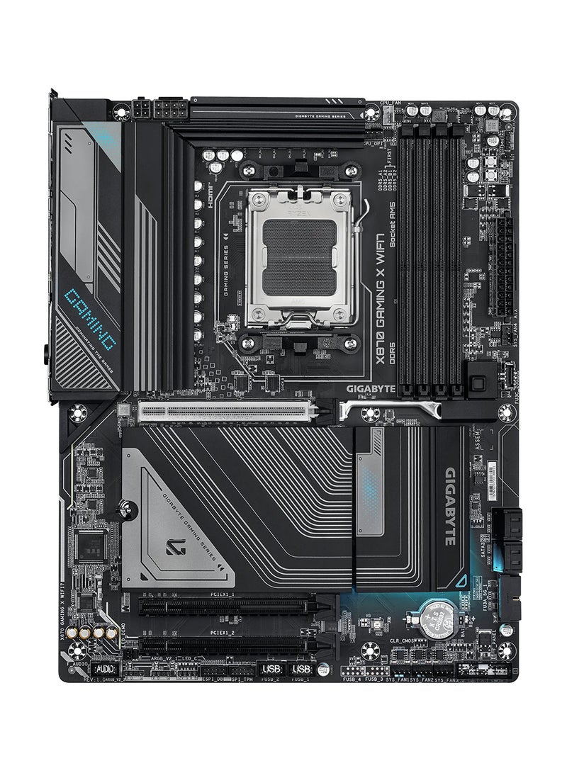 X870 Gaming X Wi-Fi7 ATX Motherboard, AMD X870 Chipset, AM5 Socket, 256GB DDR5 Support, PCIe 5.0 x16, Triple M.2 Slots, 2.5Gbps Ethernet, Wi-Fi 7, Bluetooth 5.4, Dual USB4, HDMI, Digital Twin VRM, AI Snatch Engine, EZ Debug Zone | X870 GAMING X Wi-Fi7 Black