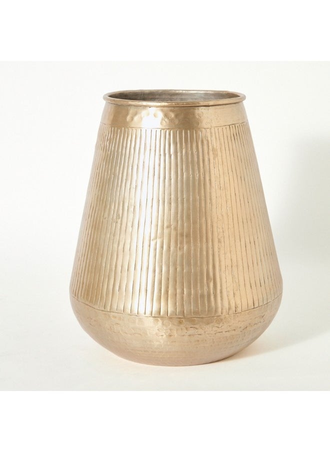 Nydril Aluminium Linework Hammered Vase 30 x 34 cm