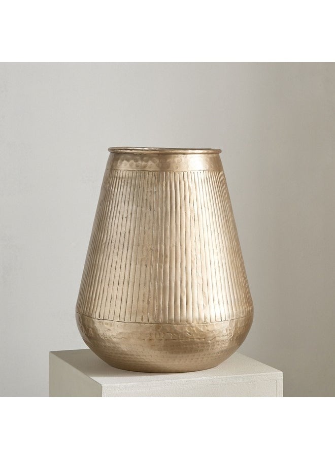 Nydril Aluminium Linework Hammered Vase 30 x 34 cm