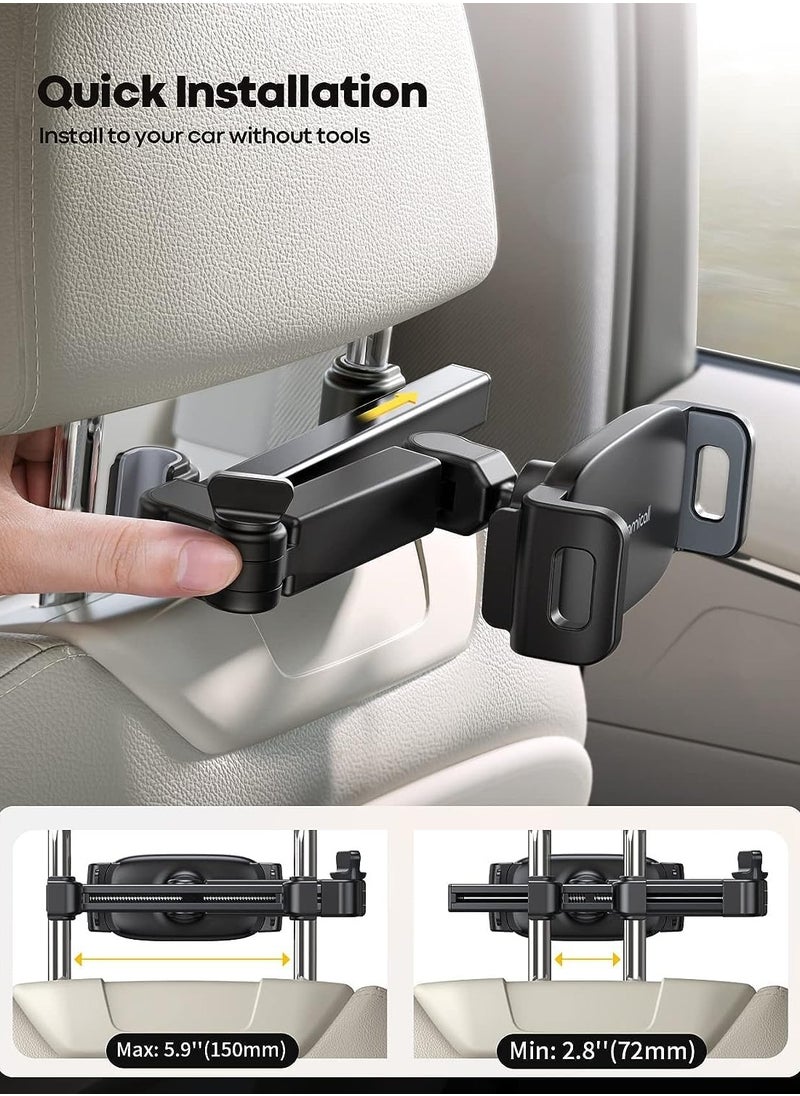 Car Headrest Tablet Holder, Adjustable Extension ArmTablet Car Mount for Back Seat, Road Trip Essentials for Kids, for 4.7-11