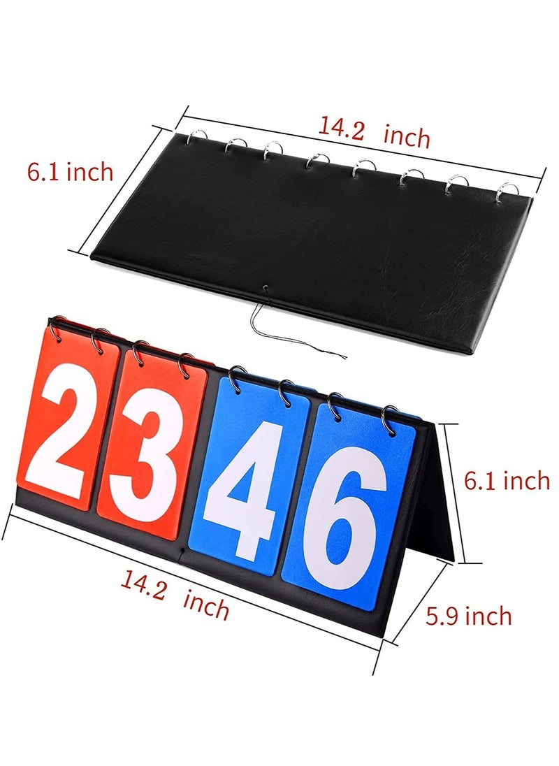 Scoreboard 4-Digital Portable Table Top Scoreboard Flipper, Volleyball Basketball Table Tennis Sports Score Flip Scoreboard