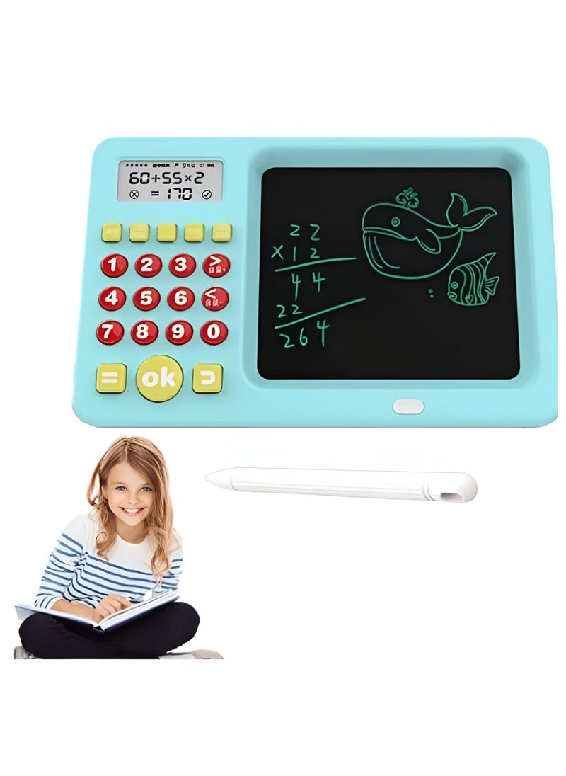 LCD Writing tablet for kids | Educational Math Tablet for Kids Aged 3-9 | Learn Addition, Subtraction, Multiplication & Division | Doodle Pad & Calculator