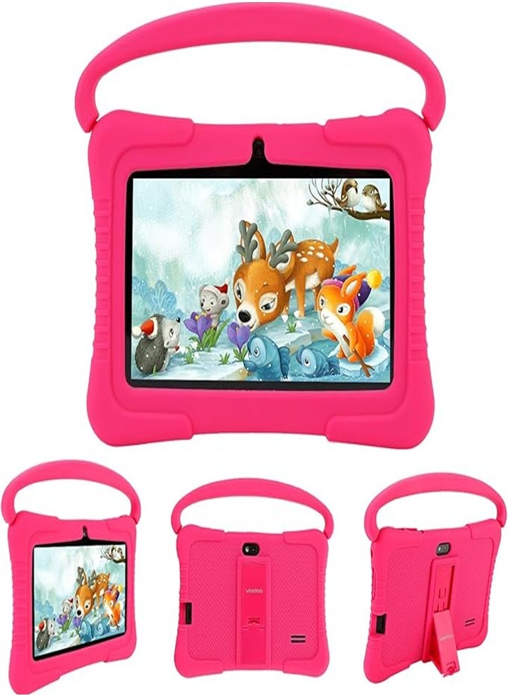 7 Inch Kids Android Tablet, 1GB Ram 16GB Storage, Toddler Tablet with IPS Screen, Parental Control, Bluetooth, WiFi, Child Proof Case with Stand, Learning