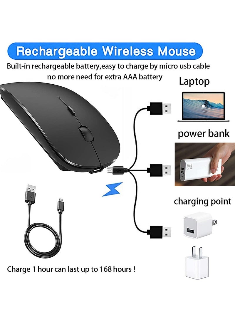 Wireless Mouse for MacBook Pro MacBook Air MacBook Laptop Mac iMac Desktop Computer Chromebook Win7/8/10/11 PC HP Dell Laptop (Black)