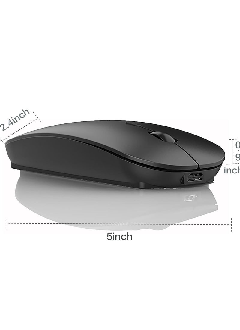 Wireless Mouse for MacBook Pro MacBook Air MacBook Laptop Mac iMac Desktop Computer Chromebook Win7/8/10/11 PC HP Dell Laptop (Black)