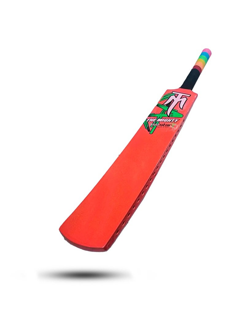 **Kids' Wooden Cricket Bat with protective cover for Tennis and Softball Play** Orange color Edition Best for kids Champ