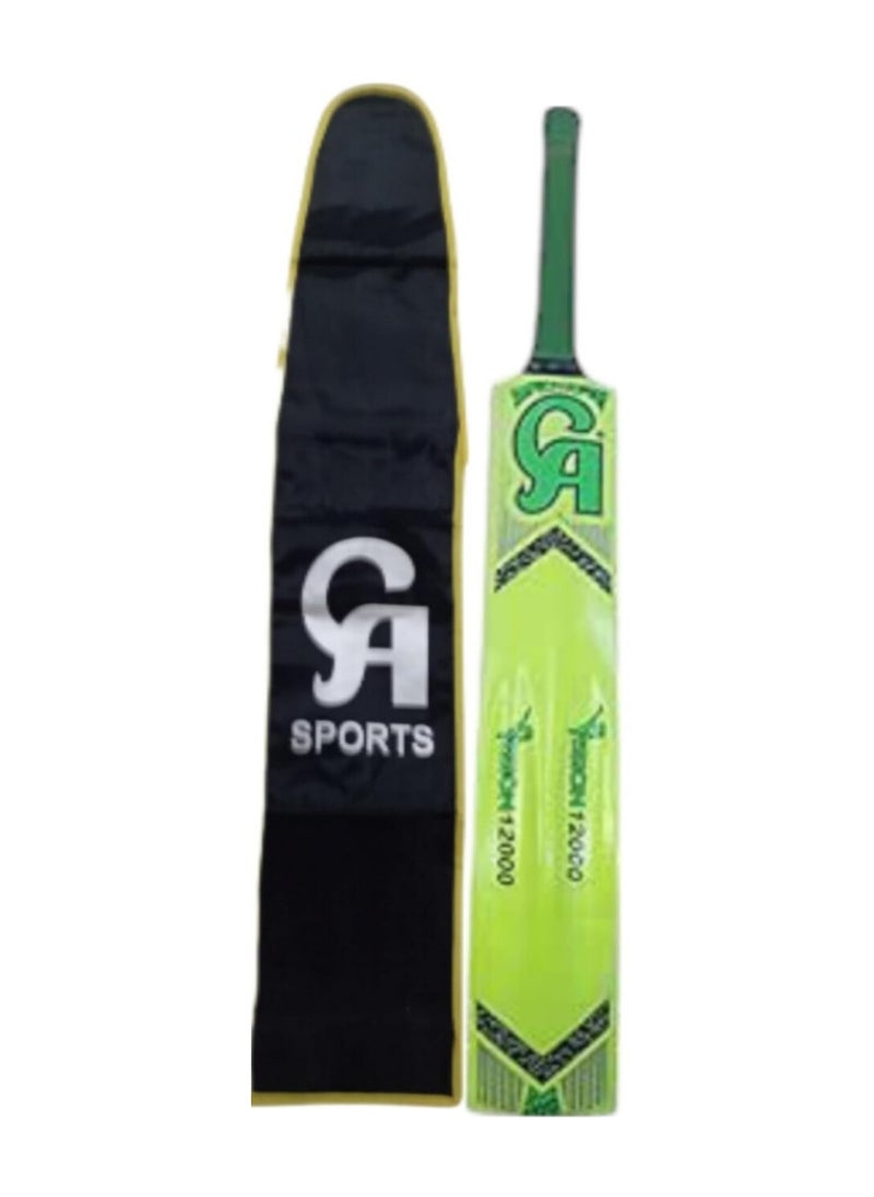 CA Vision 12000 tennis ball - tape ball cricket bat with cover