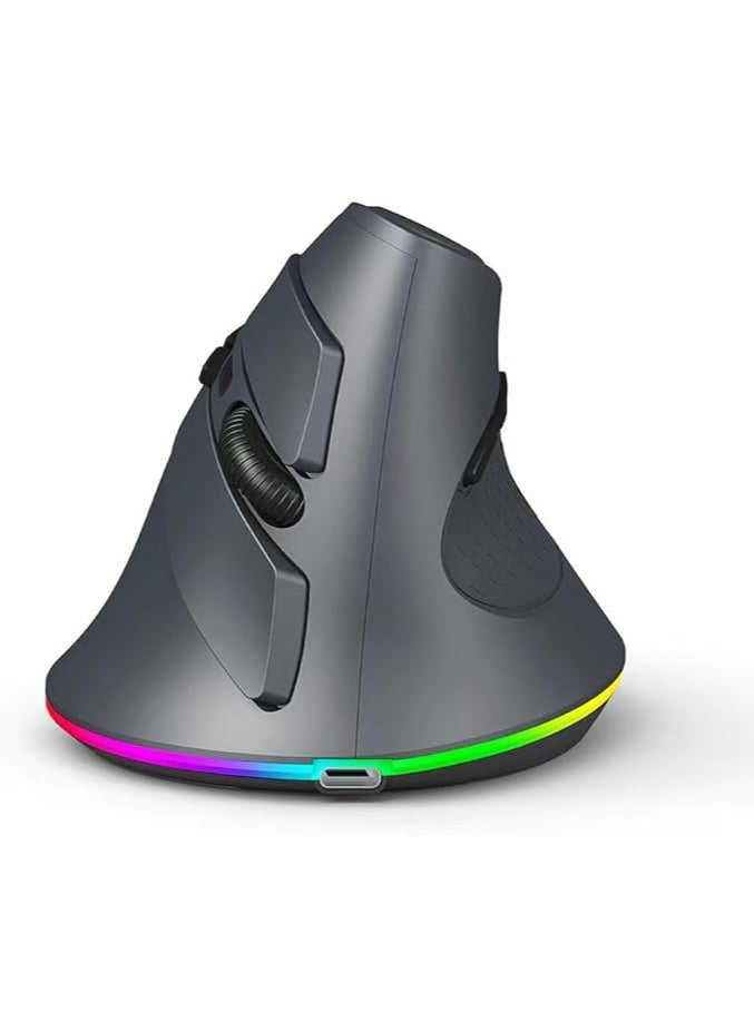 Vertical Wireless Gaming Mouse Programmable Mouse 2.4G Wireless+BT Connection Ergonomic Design