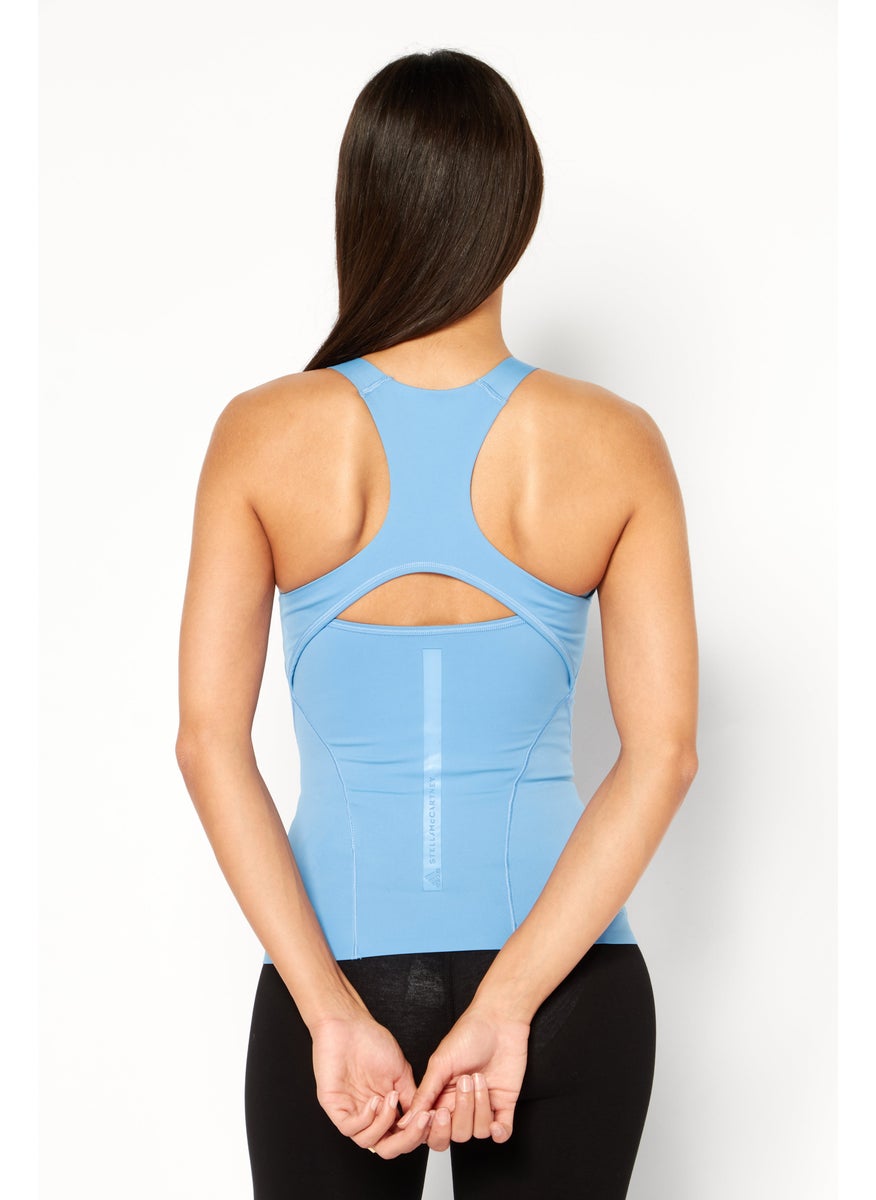 Women Sportswear Fit Sleeveless Training Top, Light Blue
