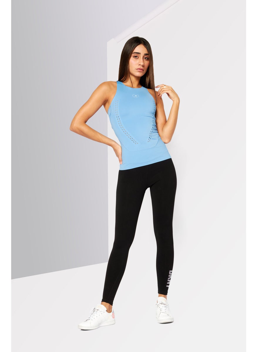 Women Sportswear Fit Sleeveless Training Top, Light Blue