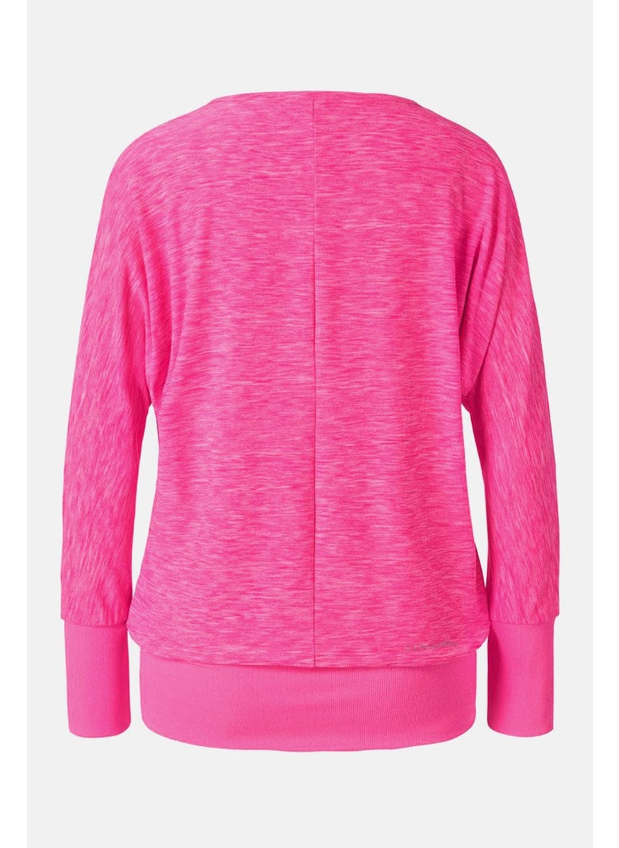 Women Sportswear Fit Bat Wing Sleeve Sports Top, Pink