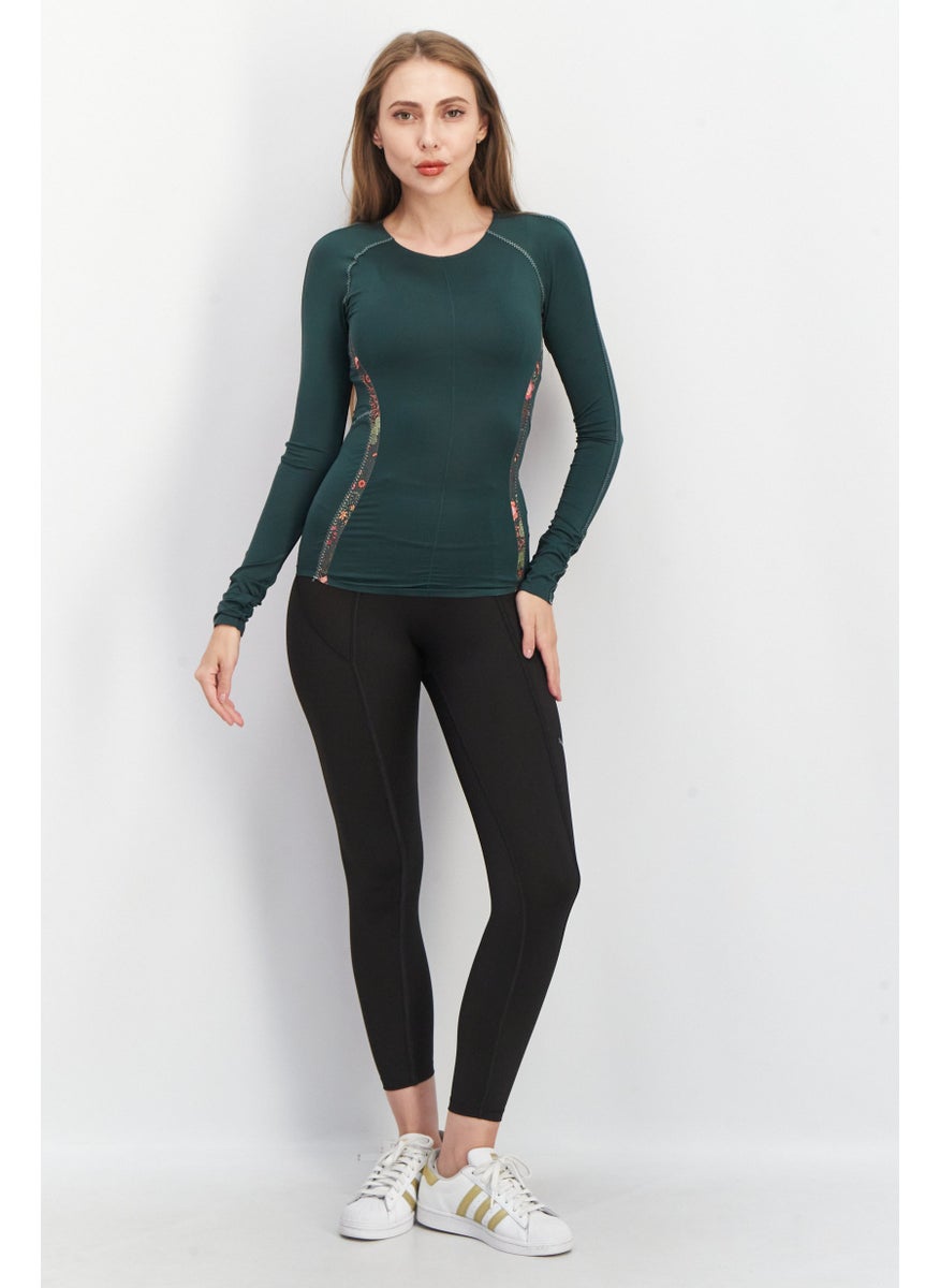 Women Sportswear Fit Long Sleeves Training Top, Green
