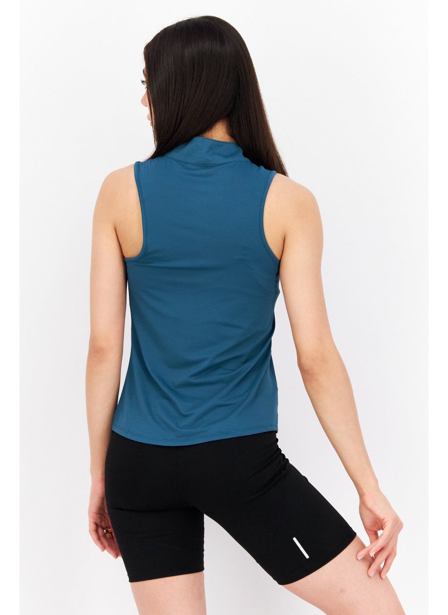 Women Sportswear Fit Sleeveless Training Top, Dark Green