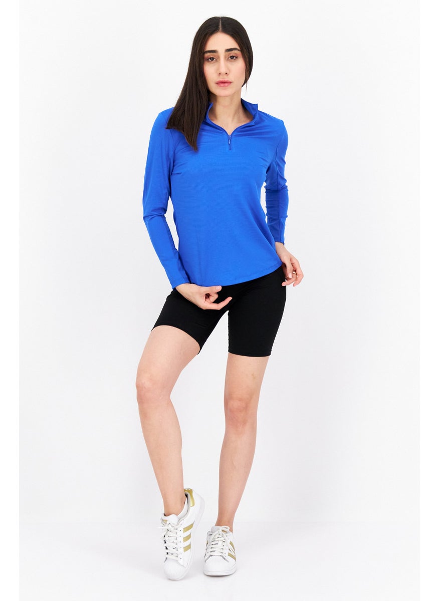 Women Sportswear Fit Long Sleeve Training Top, Blue