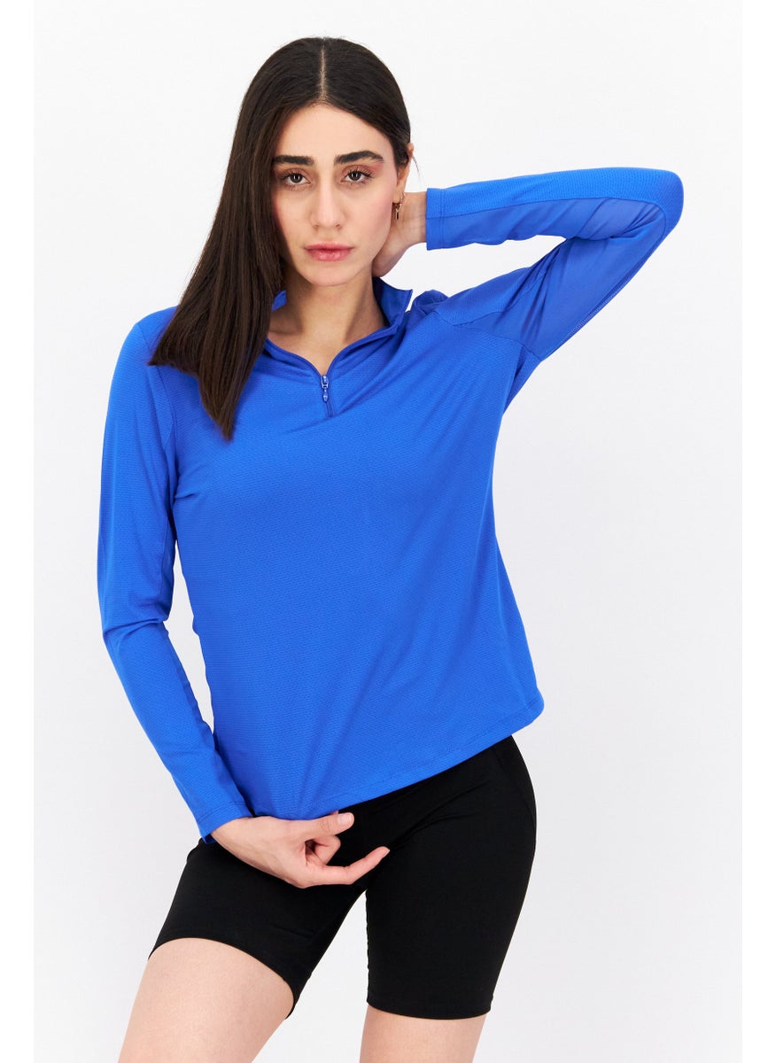 Women Sportswear Fit Long Sleeve Training Top, Blue