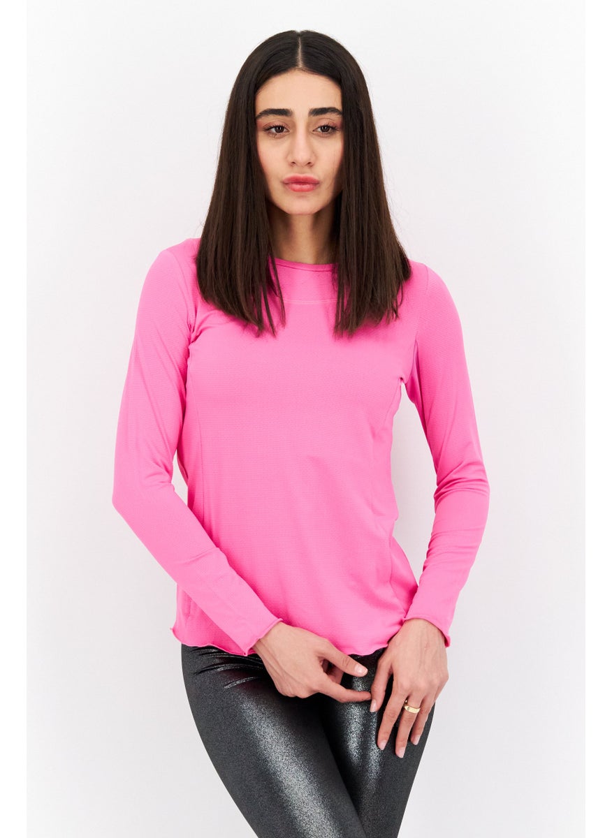 Women Sportswear Fit Long Sleeve Training Top, Pink