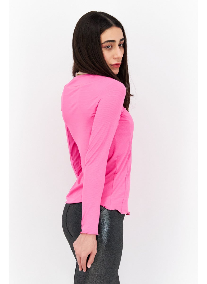 Women Sportswear Fit Long Sleeve Training Top, Pink