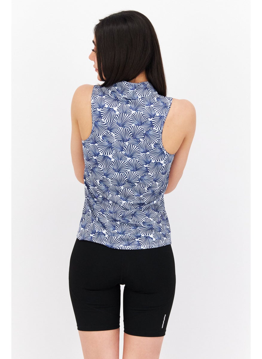 Women Sportswear Fit Sleeveless Training Top, Blue