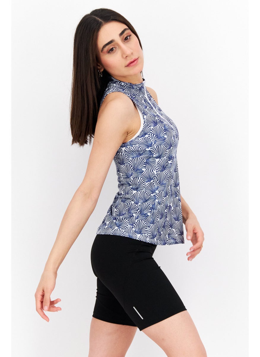 Women Sportswear Fit Sleeveless Training Top, Blue