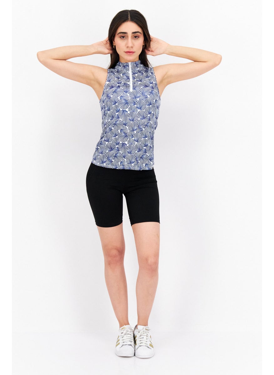 Women Sportswear Fit Sleeveless Training Top, Blue