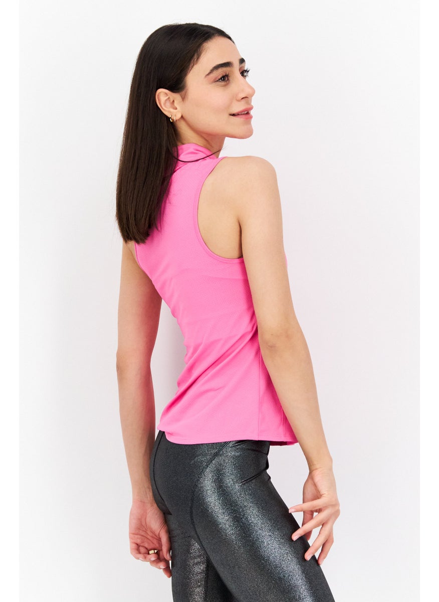 Women Sportswear Fit Sleeveless Running Top, Pink