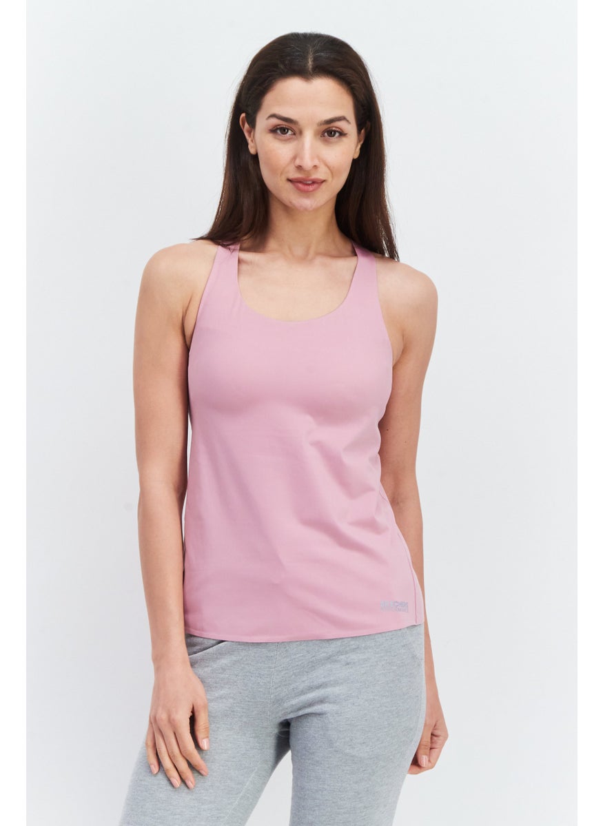 Women Sportswear Fit Sleeveless Yoga Top, Mauve