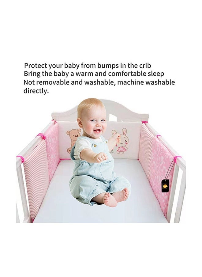 6 Piece Baby Cotton Anti-collision Bed Surrounding The Bed Baby Safety Fence 6 Piece Set Baby Anti-collision Bedding Pink