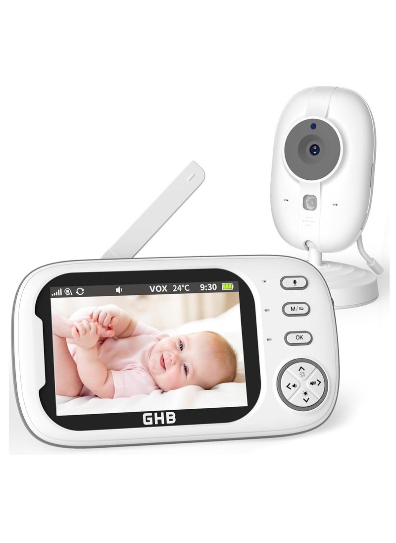 Baby Monitor with Camera – 3.5-inch Night Vision, VOX Mode, Two-Way Talk, Lullabies, Temperature Alert