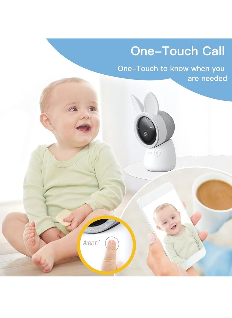 2K Wifi Baby Monitor with Camera, 5-Inch 720P Display, Night Vision, Pan Tilt Zoom, 2-Way Talk, Cry & Motion Detection, App & Screen Control