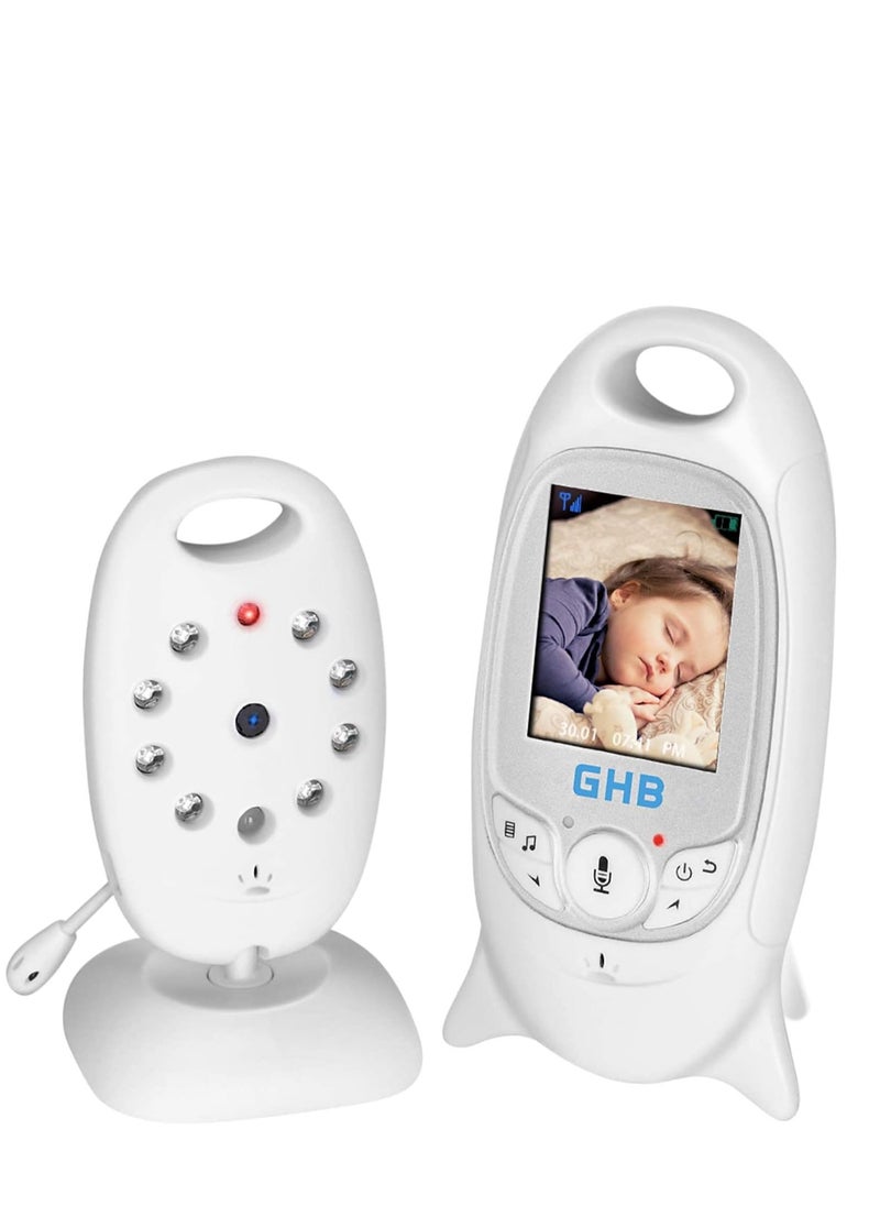 Wireless Baby Monitor with Camera, Night Vision, Temperature Monitoring, 2-Way Talk & Lullaby Function