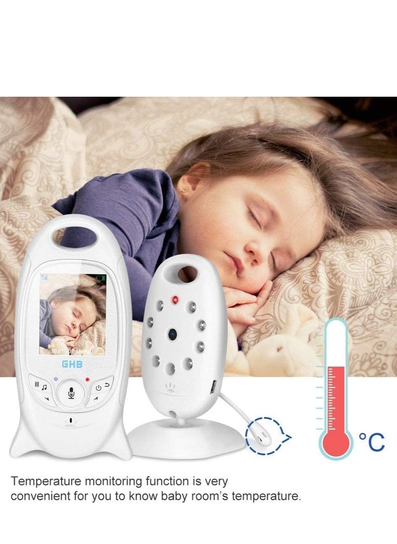 Wireless Baby Monitor with Camera, Night Vision, Temperature Monitoring, 2-Way Talk & Lullaby Function