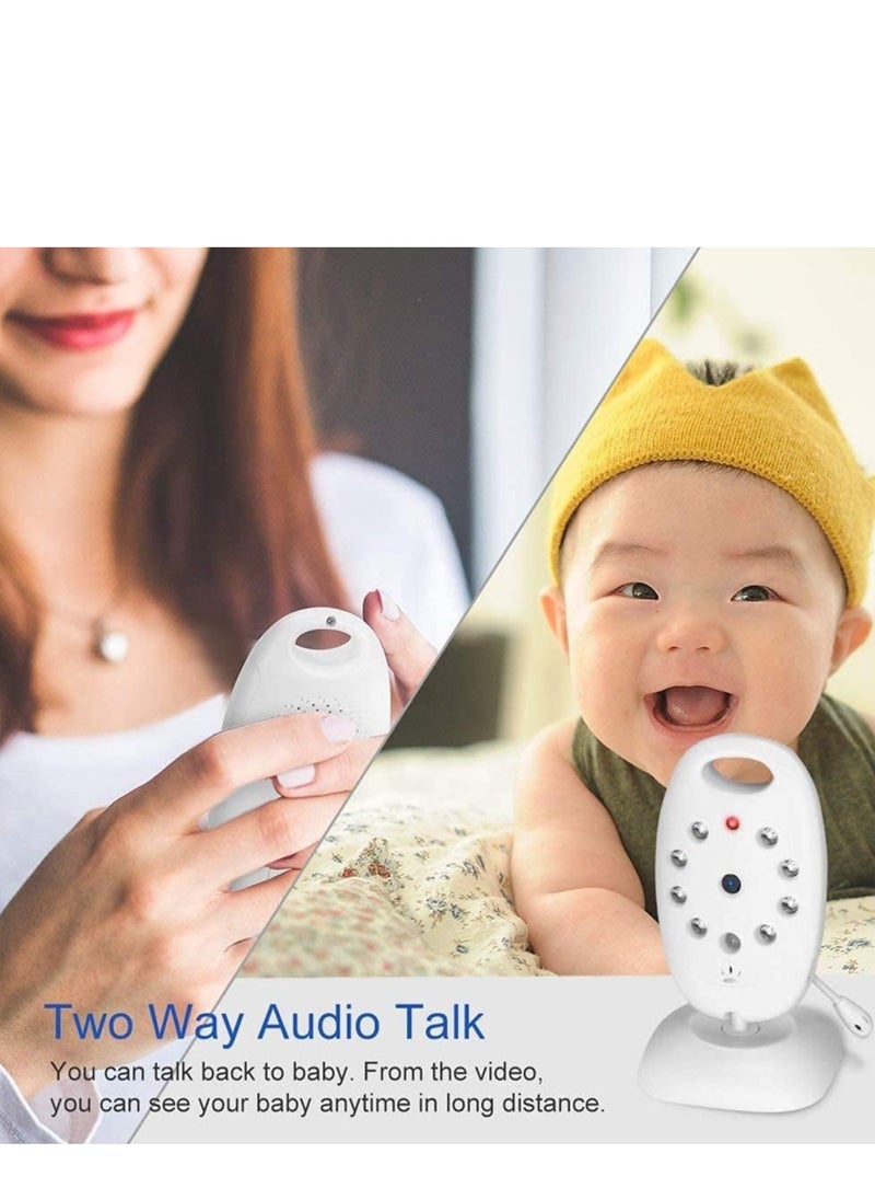 Wireless Baby Monitor with Camera, Night Vision, Temperature Monitoring, 2-Way Talk & Lullaby Function